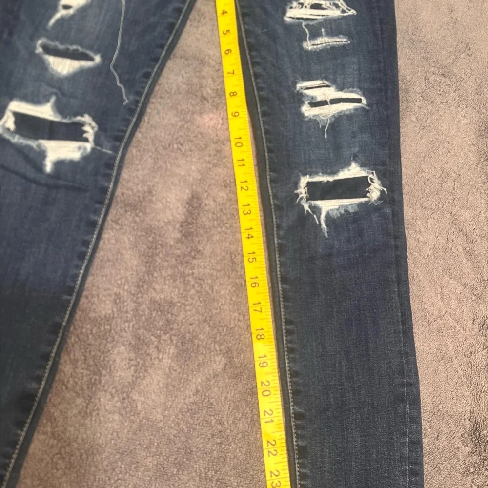 American Eagle‎ Outfitters Dark Blue Distressed Skinny Jeans